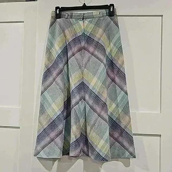 Present Co. Vintage wool mix midi skirt size  XSmall - Picture 3 of 6